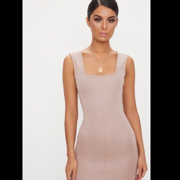 Taupe Bodycon Dress - Picture 1 of 2